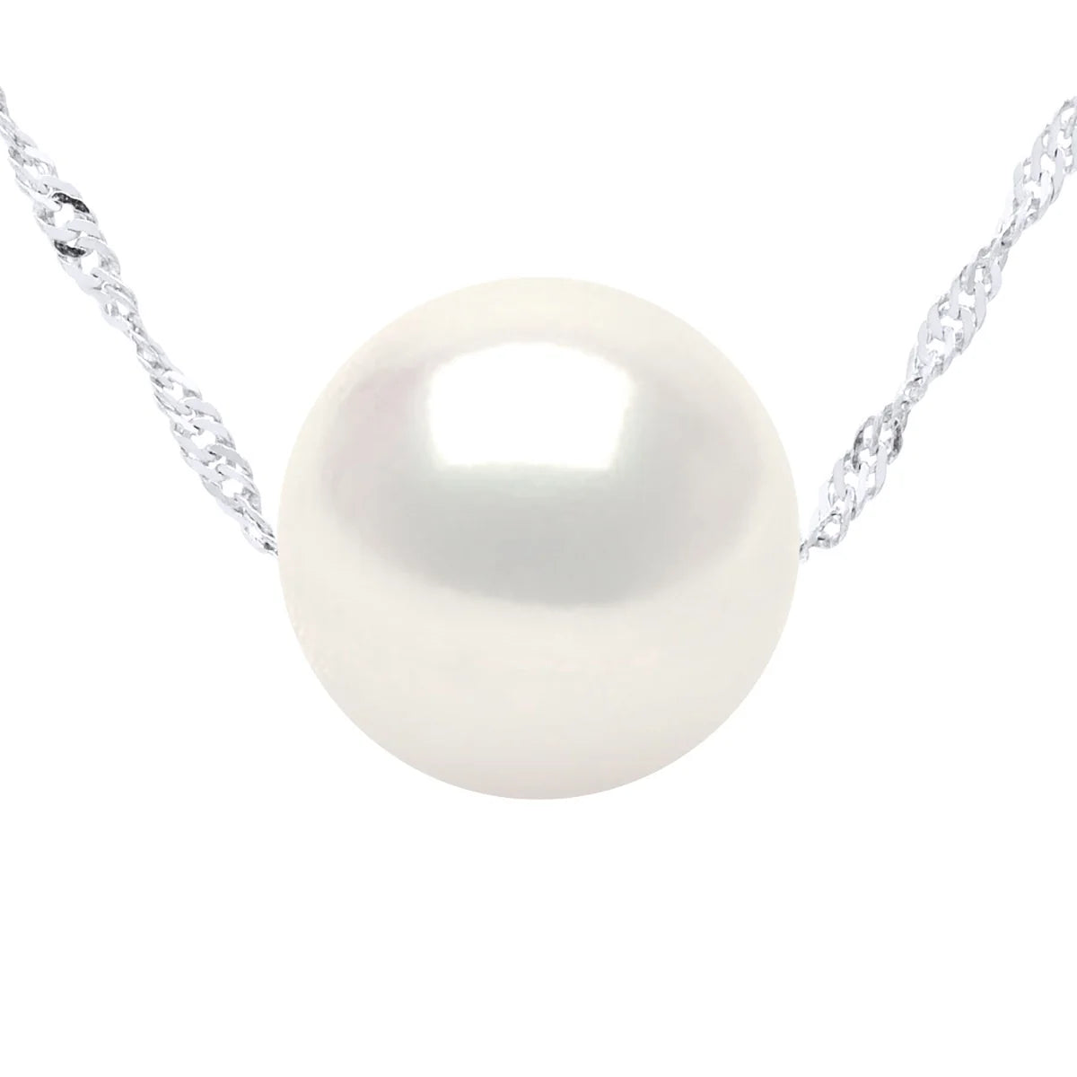Necklace Freshwater Pearl White Sterling Silver 10-11mm