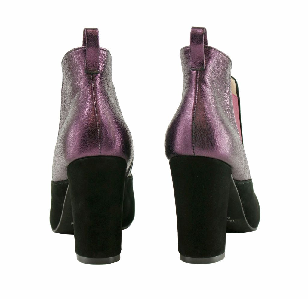 Bosccolo Womens Boots Elastic-Sides - Purple / Black