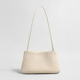 Woven Lambskin Shoulder Bag - Ivory
