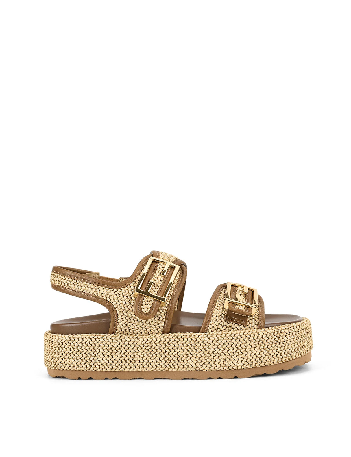 Siren Flatform Sandals - Natural Weave/Tan