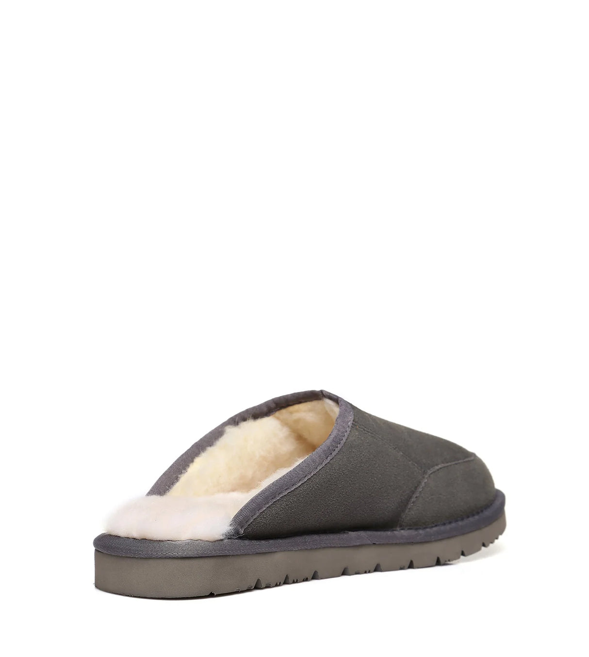 Men Bred Cow Suede Slipper in Grey