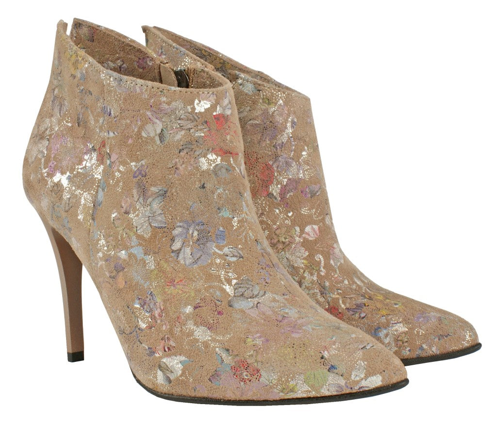Bosccolo Womens Boots - Flowers On Beige