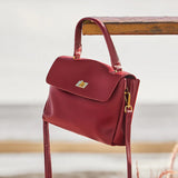 Nalandu Elegant Leather Satchel Bag - Red