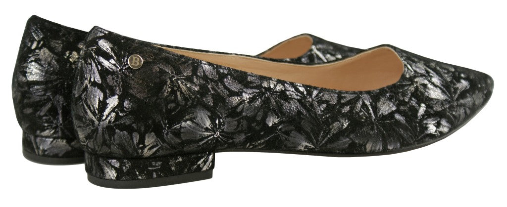 Bosccolo Womens Ballerina - Black / Silver