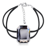 Krystal Couture Emerald-Cut Crystal Double Strap Bracelet Embellished with Swarovski Crystals