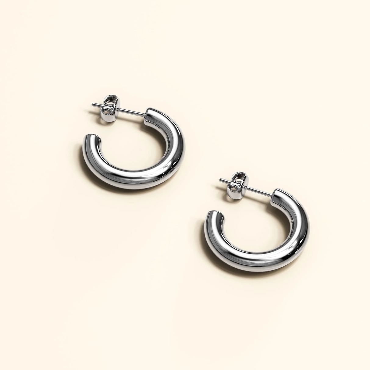 Bullion Gold Erica White Gold Hoop Earrings 20mm