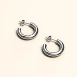 Bullion Gold Erica White Gold Hoop Earrings 20mm