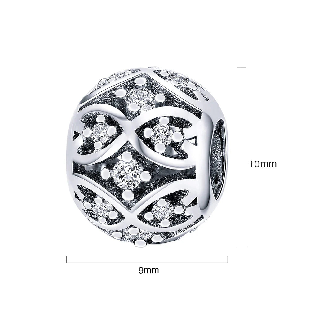 Solid 925 Sterling Silver Infinity CZ Charm