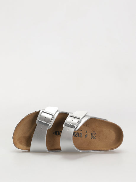 Birkenstock Unisex Arizona Birko-Flor Narrow Fit Sandals- Silver