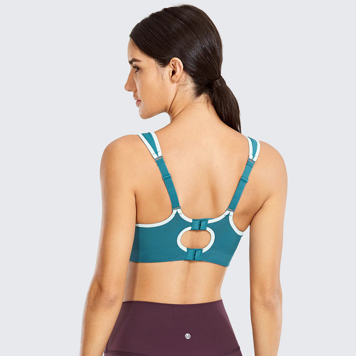 Quick Dry High Impact Padded Wireless Sports Bra - Cyan