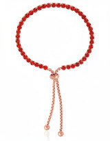 Liv Oliver 18K Rose Gold Red Adjustable Bracelet