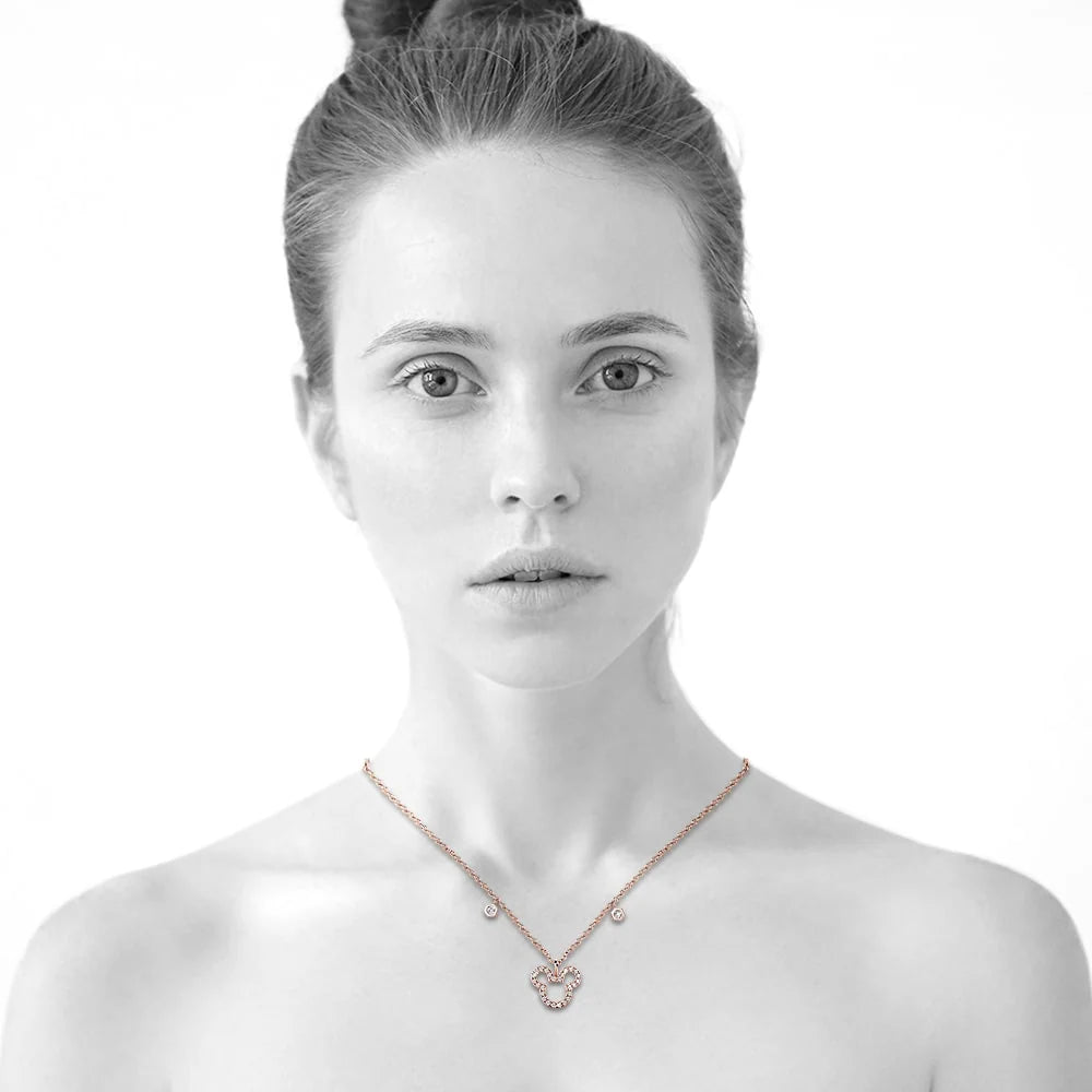 Boxed Rose Gold Mickey Bracelet and Necklace Set Embellished with SWAROVSKI® Crystals