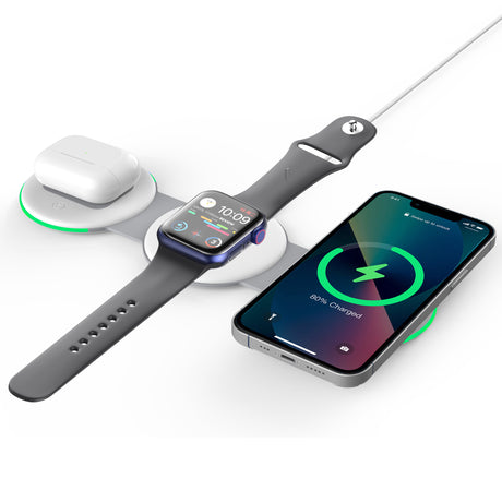 TODO 3 in 1 Wireless Phone Charger 15W Fast Charge Earphone Watch Magnetic Charge
