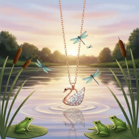 Krystal Couture Krystal Swan Necklace Embellished with Swarovski Crystals