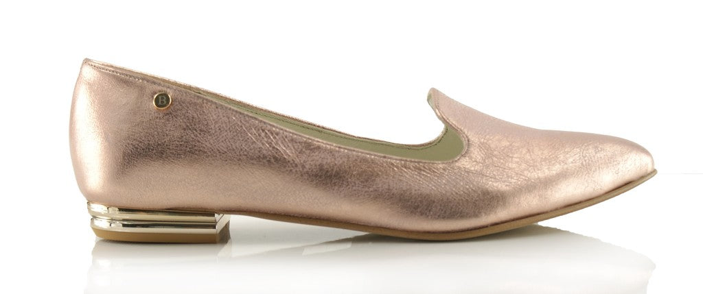 Bosccolo Womens Moccasin Lords - Pink Metalic