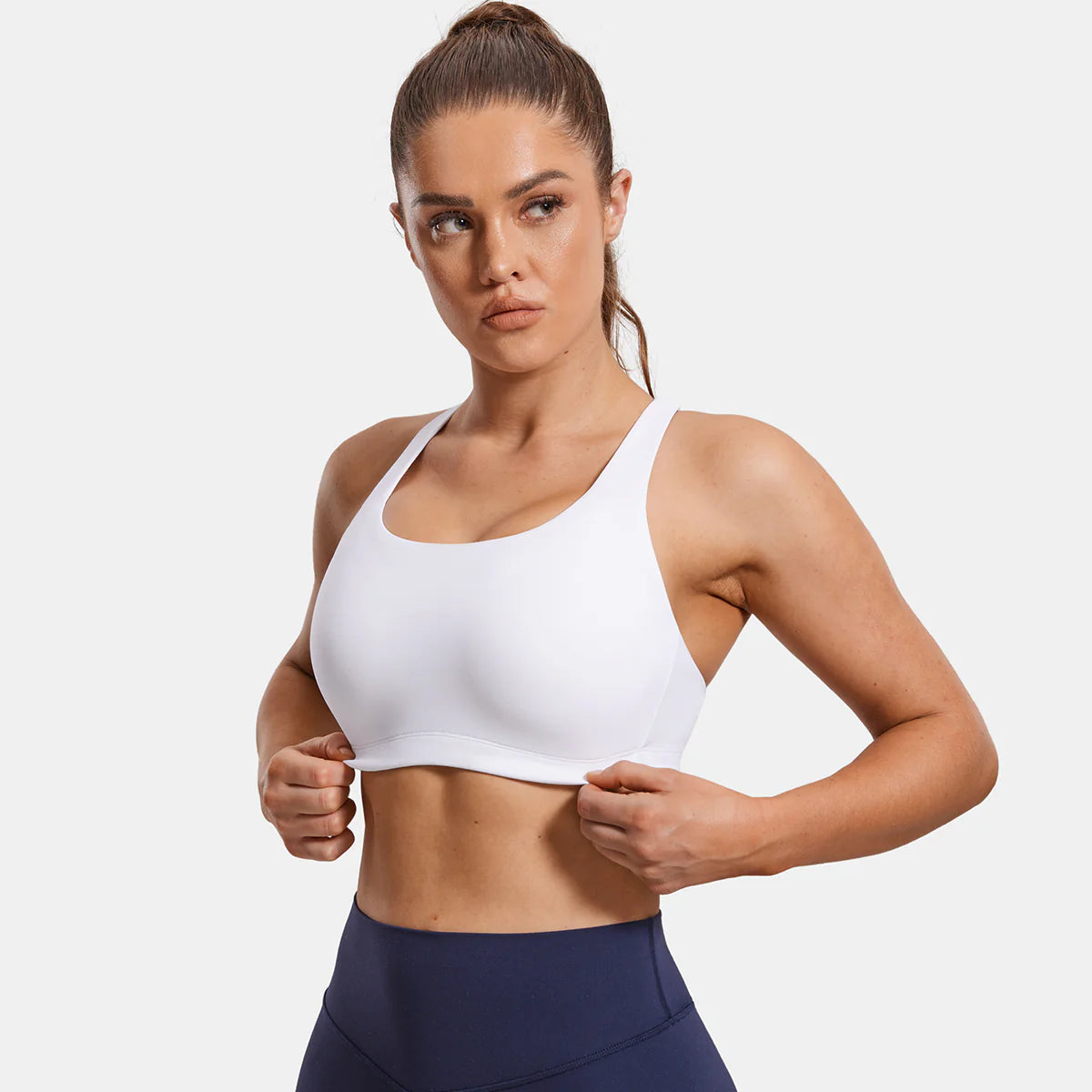 Power On High Impact Padded Sports Bras - White