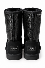 Australian Leather Ugg Classic Short Snake Skin - Black - AU6