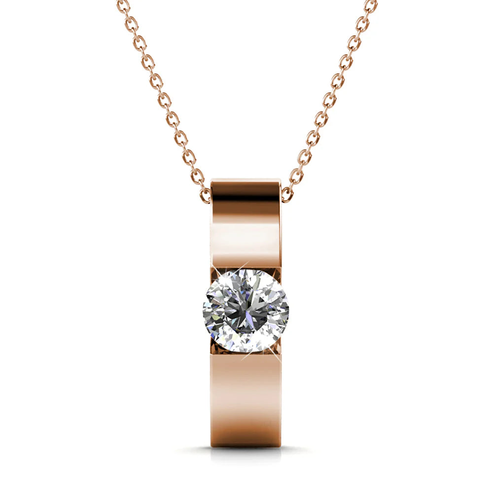 Krystal Couture Shine Bright Pendant Necklace in Rose Gold Embellished with SWAROVSKI Crystals