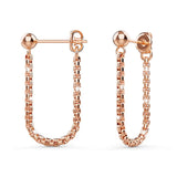 Bullion Gold Zeus Connector Ball Stud Rose Gold Layered Earrings