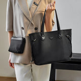 Nalandu Raleigh Large Capacity Canvas Commuter Tote Bag - Black