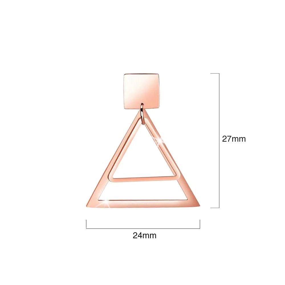 Bullion Gold Double Triangle Earrings