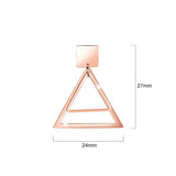 Bullion Gold Double Triangle Earrings