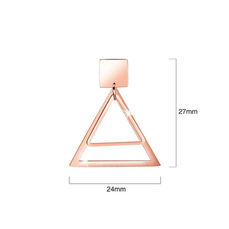 Bullion Gold Double Triangle Earrings