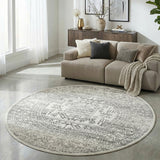 Chrome Addison Silver Round Rug