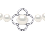 Necklace Row of Real Cultured Freshwater Pearls Semi Round 6-7 mm - Natural White - Longueur 42 cm