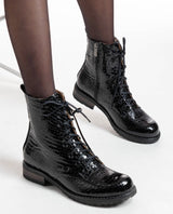Bosccolo Womens Boots - Black Crocodile