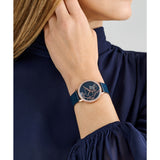 Ted Baker Womens Keythlin 36mm Rose Gold-ToneCase with Blue Dial and Leather Strap