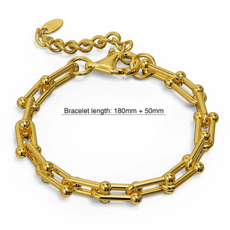 Bullion Gold U-Link Chain Bracelet
