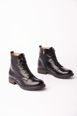 Bosccolo Womens Ankle Boots - Black Croco