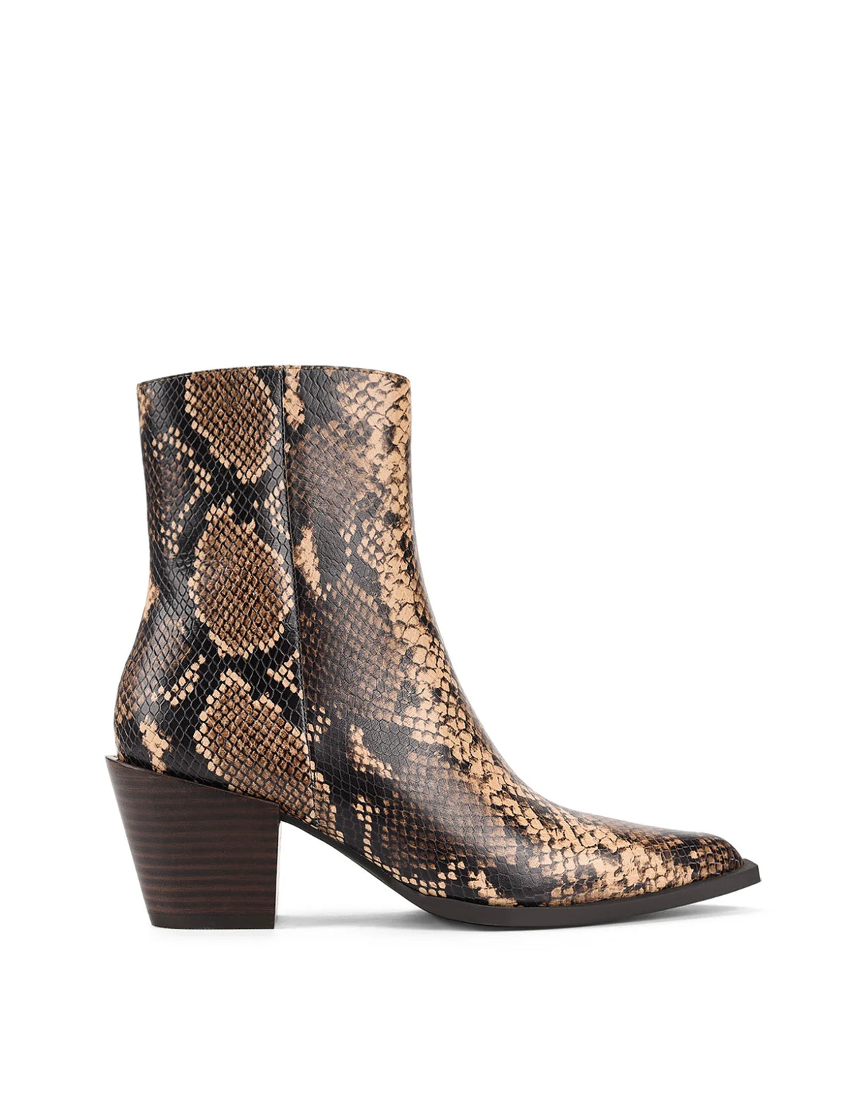 Siren Ankle Boots - Brown Snake Leather