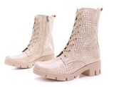 Bosccolo Womens Boots - Beige Croco