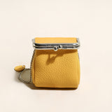 Modern Ball Clasp Wallet with Adjustable Chain Strap - Yellow