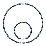 Necklace Freshwater Pearl Black White Gold 4-5mm