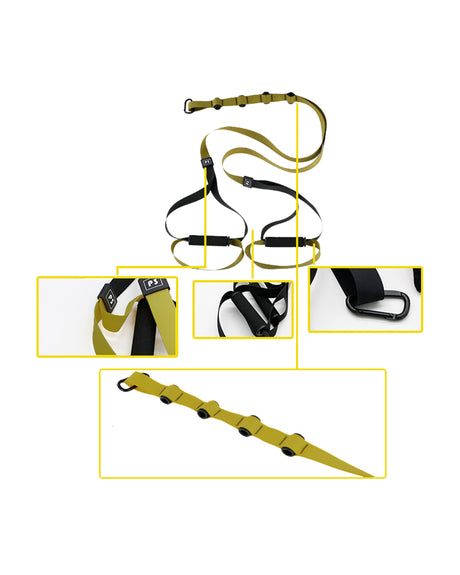 Resistance Trainer Band Set Muscle Training Suspension Band Belt Boxing Pilates Home Gym Fitness P4 Pro