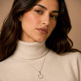 Krystal Couture Paradigm in Circle White Gold Pendant Necklace Embellished with Swarovski Crystals
