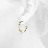 Bullion Gold Twisted Braid C-Hoop Gold Layered Earrings 30mm