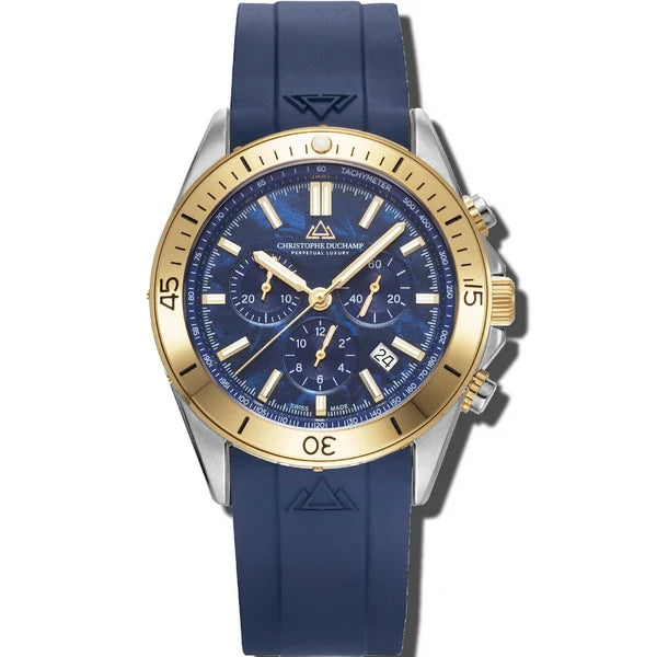 Christophe Duchamp Stratos - Blue Dial & 316L Stainless Steel & FKM Rubber Strap