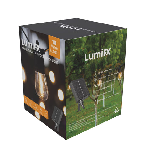 LumiFx 10 Bulb Festoon Lights 8 Lighting Effects