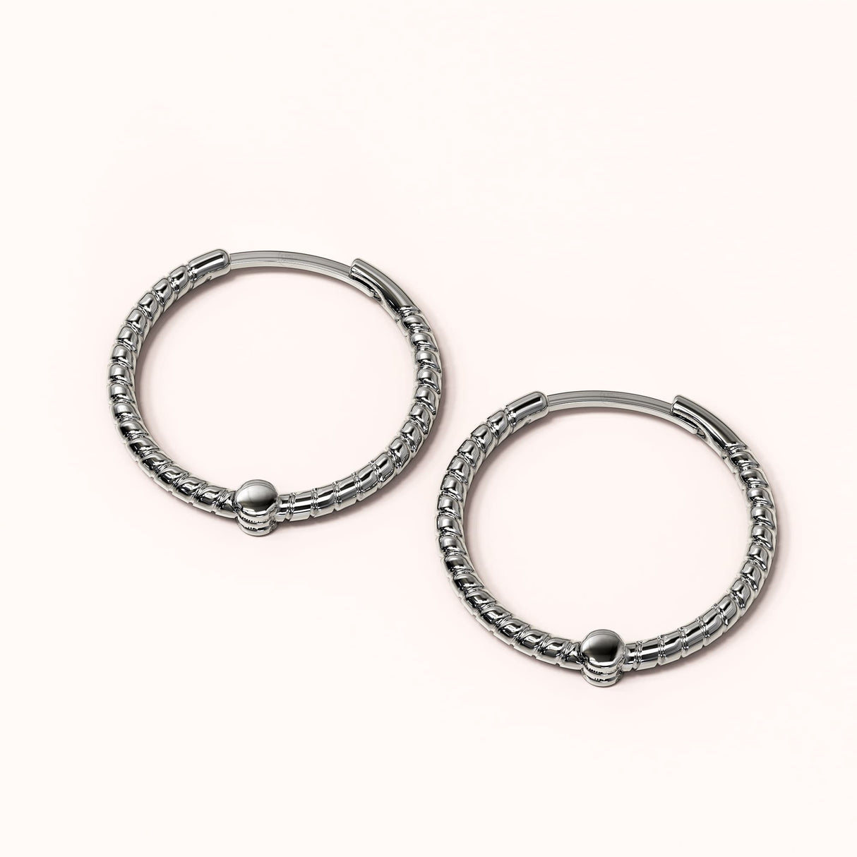 Solid 925 Sterling Silver Helical Huggie Earrings in Silver