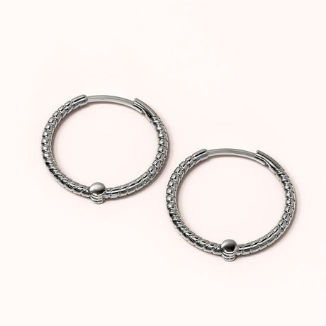 Solid 925 Sterling Silver Helical Huggie Earrings in Silver
