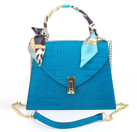 Bosccolo Handbag - Blue  Croco