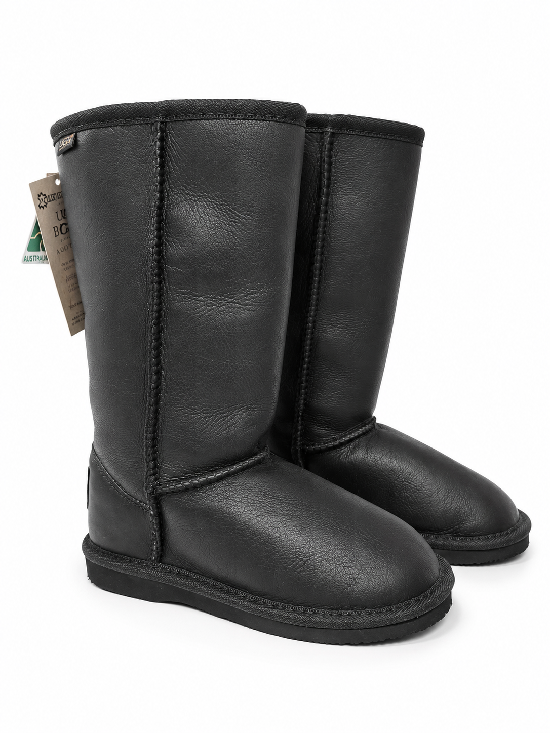 Australian Leather Ugg Kids Classic Leather Long - Black - AU1