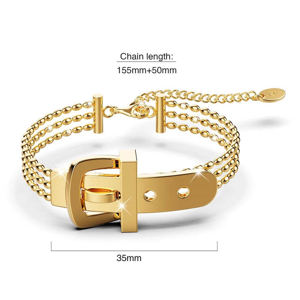 Bullion Gold Luca Gold Buckle-Pendant Bracelet