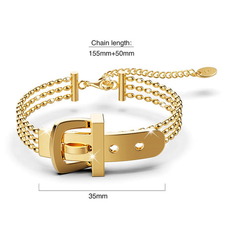 Bullion Gold Luca Gold Buckle-Pendant Bracelet