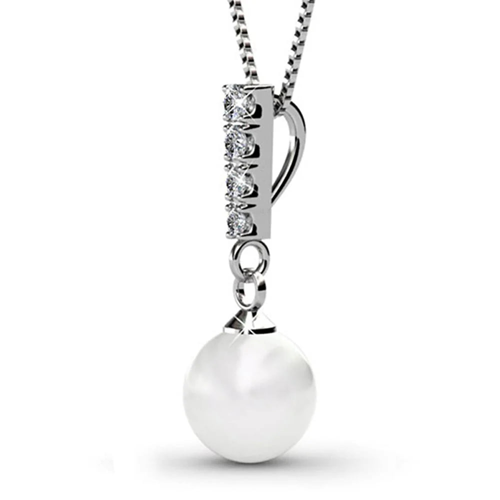 Krystal Couture Lustrous Pendant Necklace Embellished with Swarovski Crystals