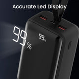 iQuick Power Square Power Bank 30000mAh 22.5W LED Display USB Type-C Type-A - Black